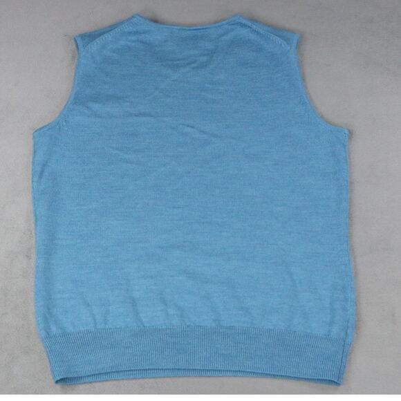 Brooks Brothers Men’s Blue Merino Wool Sweater Vest Extra Fine Italian Merino M - Picture 6 of 8